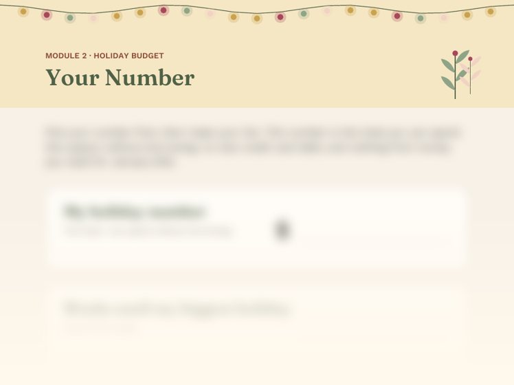 The top of the workbook page Your Number